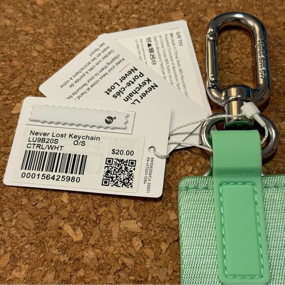 NWT NEVER LOST KEYCHAIN - Citra Lime/White CTRL/WHT - Lululemon - Lime Green - Picture 6 of 8